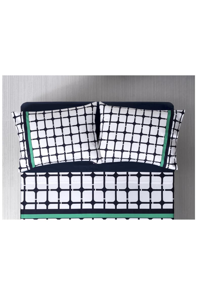 Set of Two Broken Square Print Pillowcases, Alternate, color, NAVY