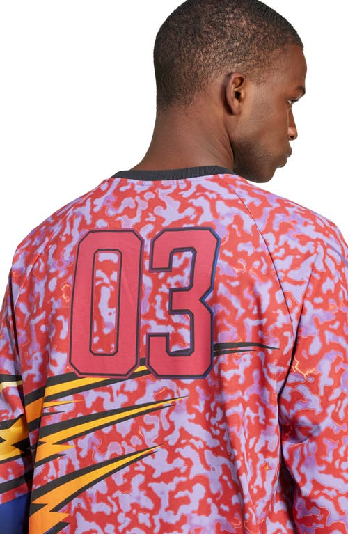 ◆adidas◆ ADILENIUM 3 Long Sleeve Graphic Tee Better Scarle adidas Adilenium Season 3 Long Sleeve Graphic Tee | REVERSIBLE