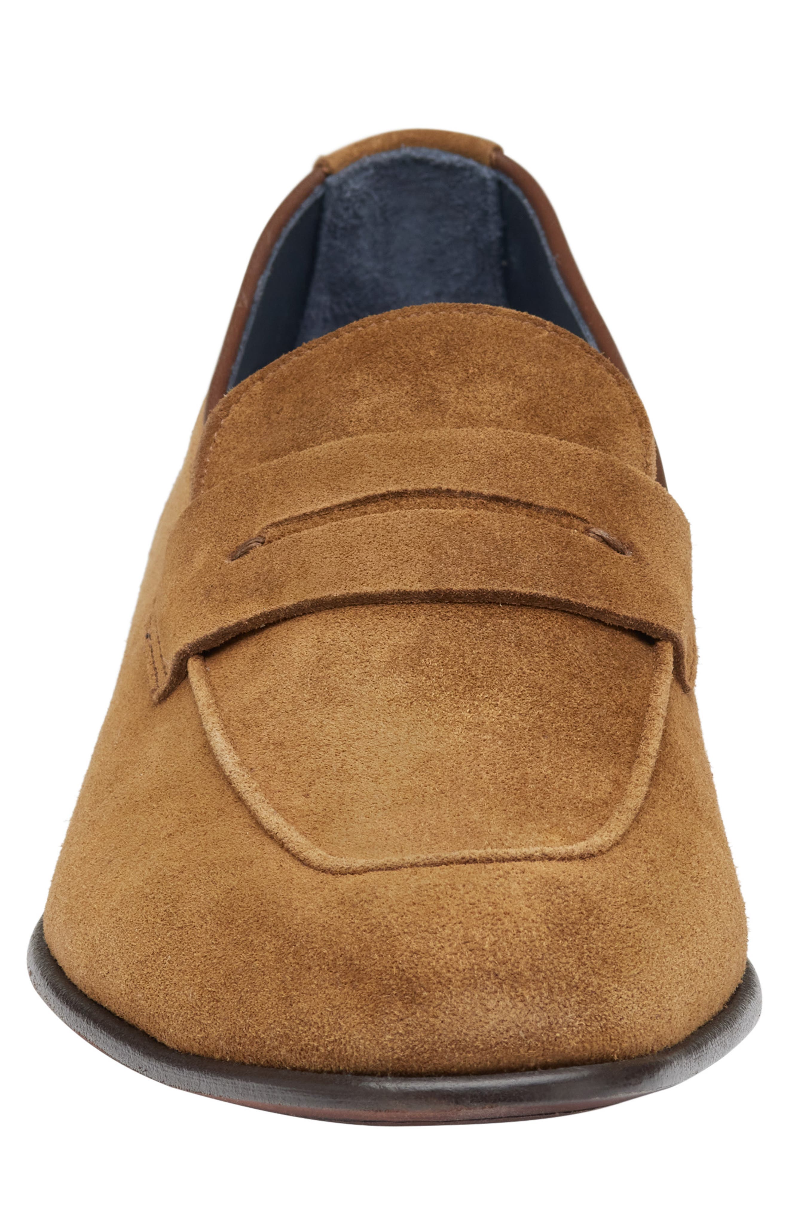 Johnston & Murphy Taylor Moc Toe Penny Loafer, Alternate, color, Snuff Italian Suede