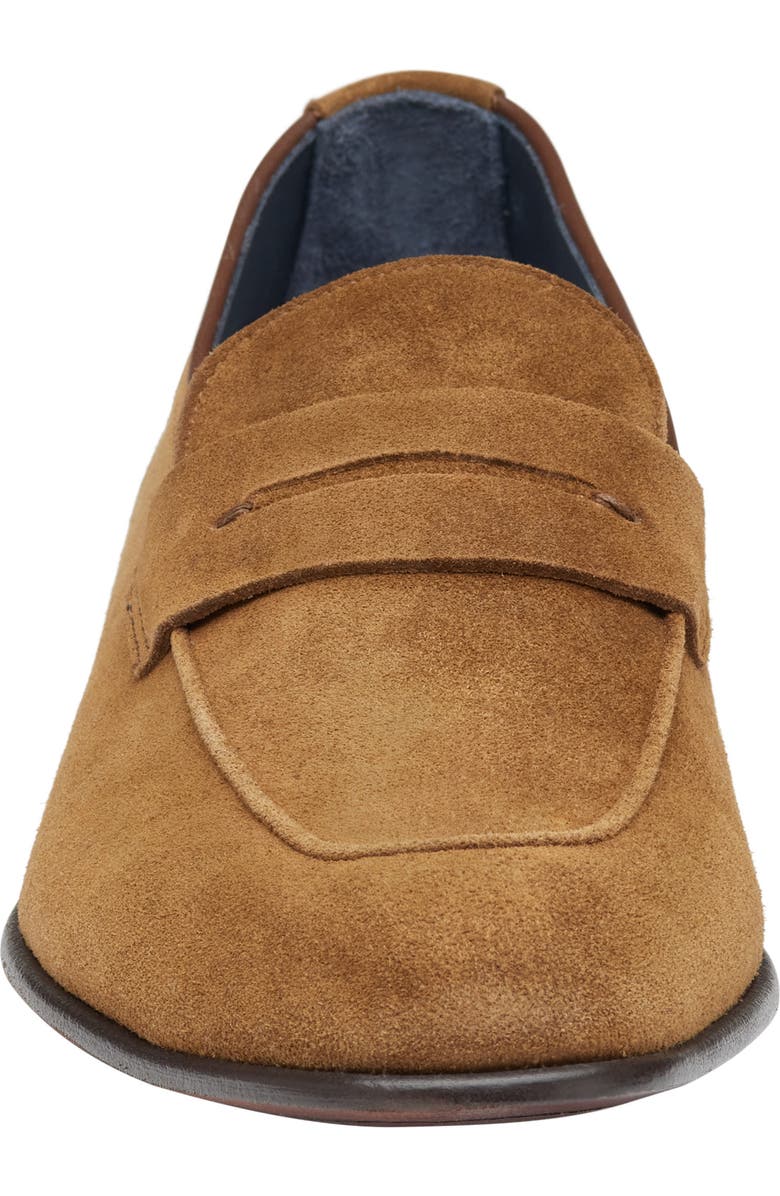 Johnston & Murphy Taylor Moc Toe Penny Loafer, Alternate, color, Snuff Italian Suede