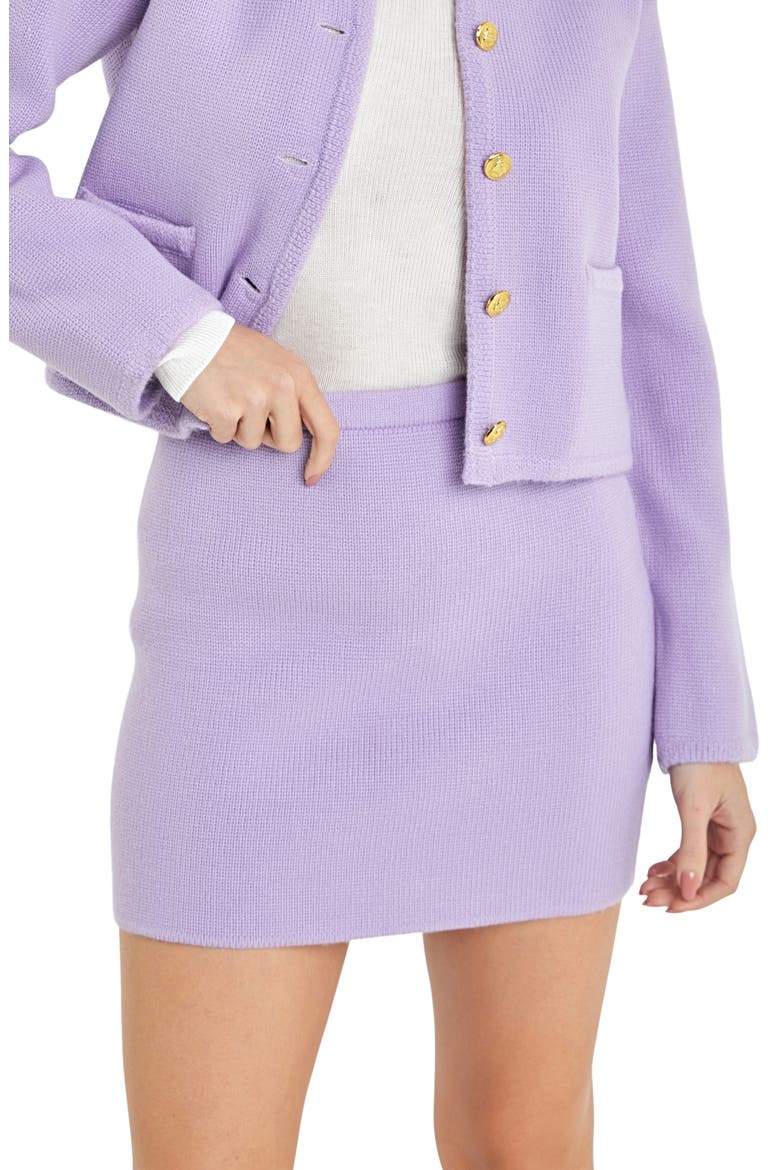 Knit Pencil Miniskirt, Alternate, color, LILAC