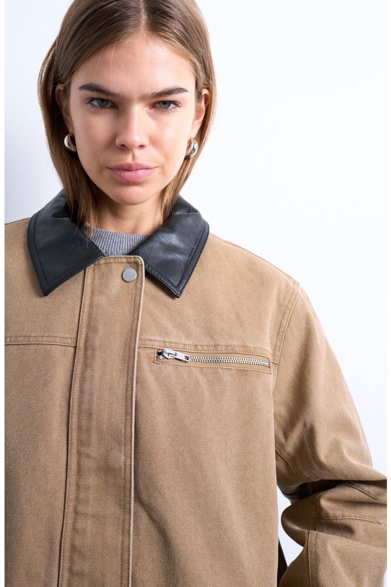 Zip Through Barn Jacket, Alternate, color, TAN