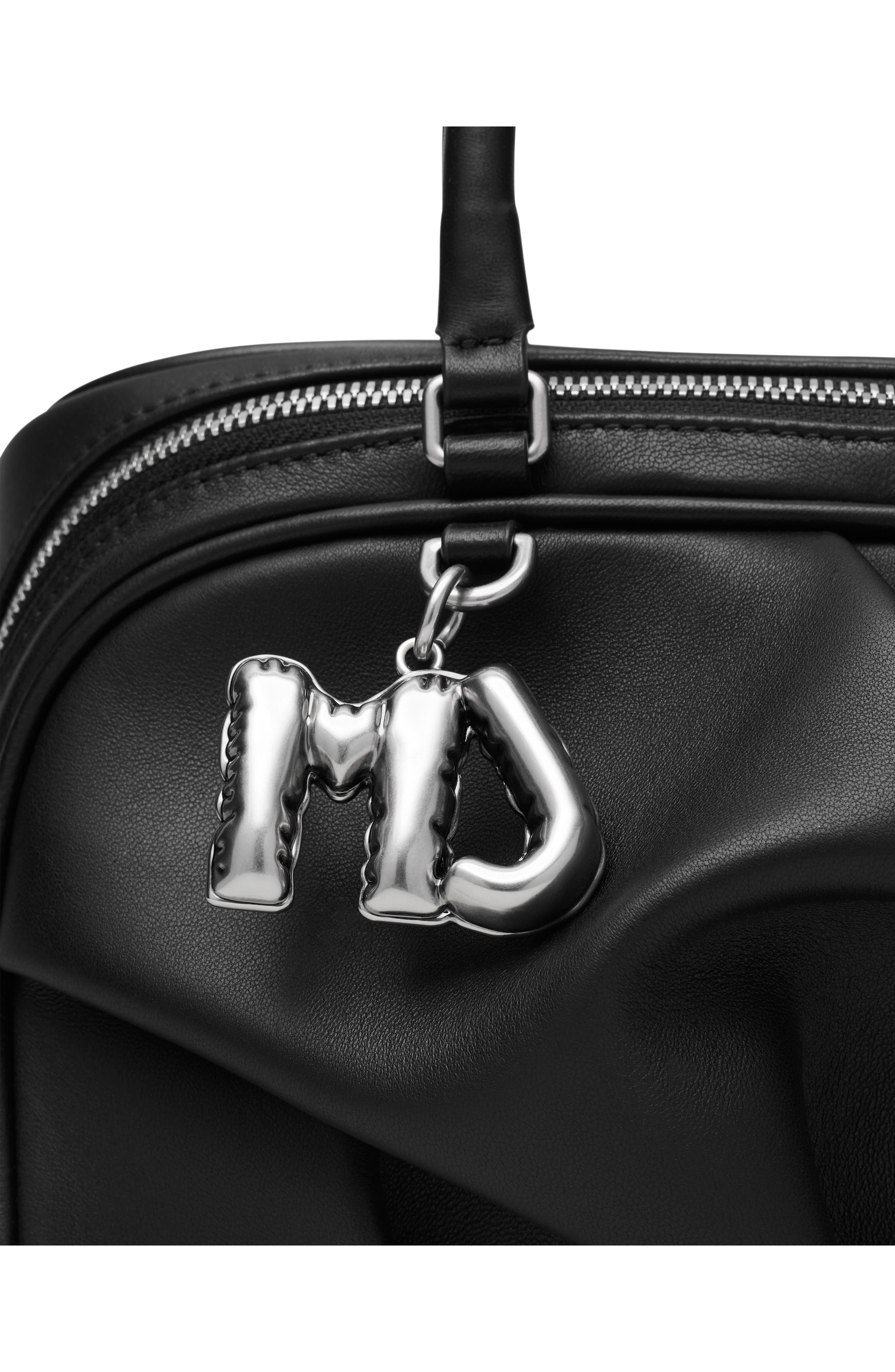 Marc Jacobs The Small Wave Leather Satchel, Alternate, color, Black