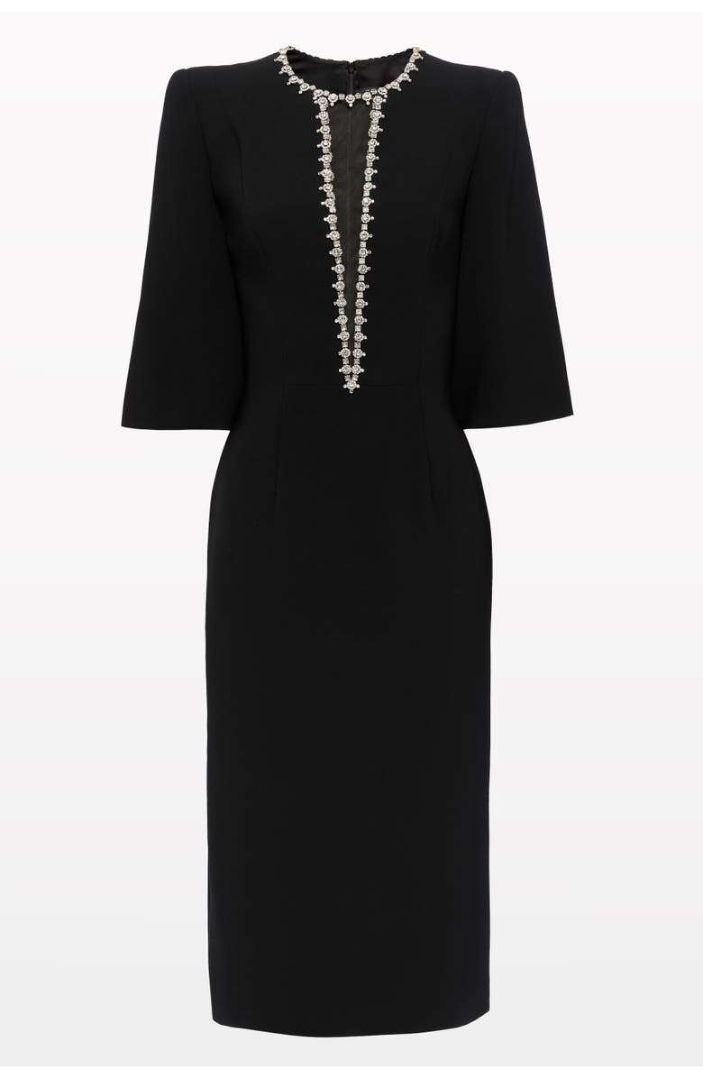 Jenny Packham Grace Midi Dress, Main, color, Liquorice