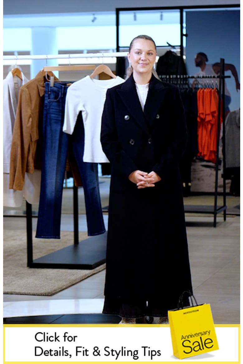 Double Breasted Longline Wool Blend Coat video