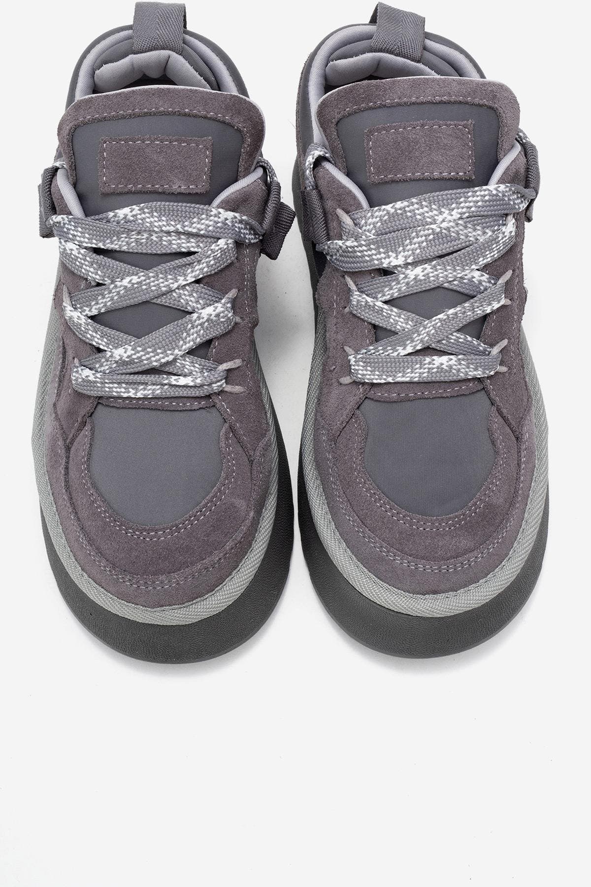 Riven Leather Platform Sneaker, Alternate, color, Grey Suede