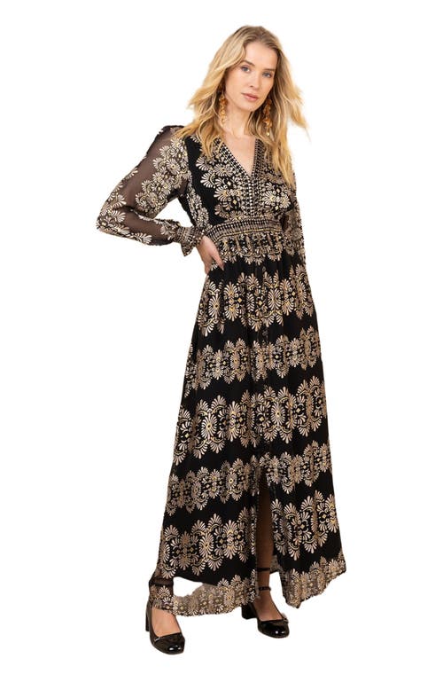 Hale Bob Birdie Satin Maxi Dress in Black  product