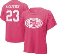 Majestic Threads Women's Majestic Threads Christian McCaffrey Pink San Francisco 49ers Name & Number T-Shirt
