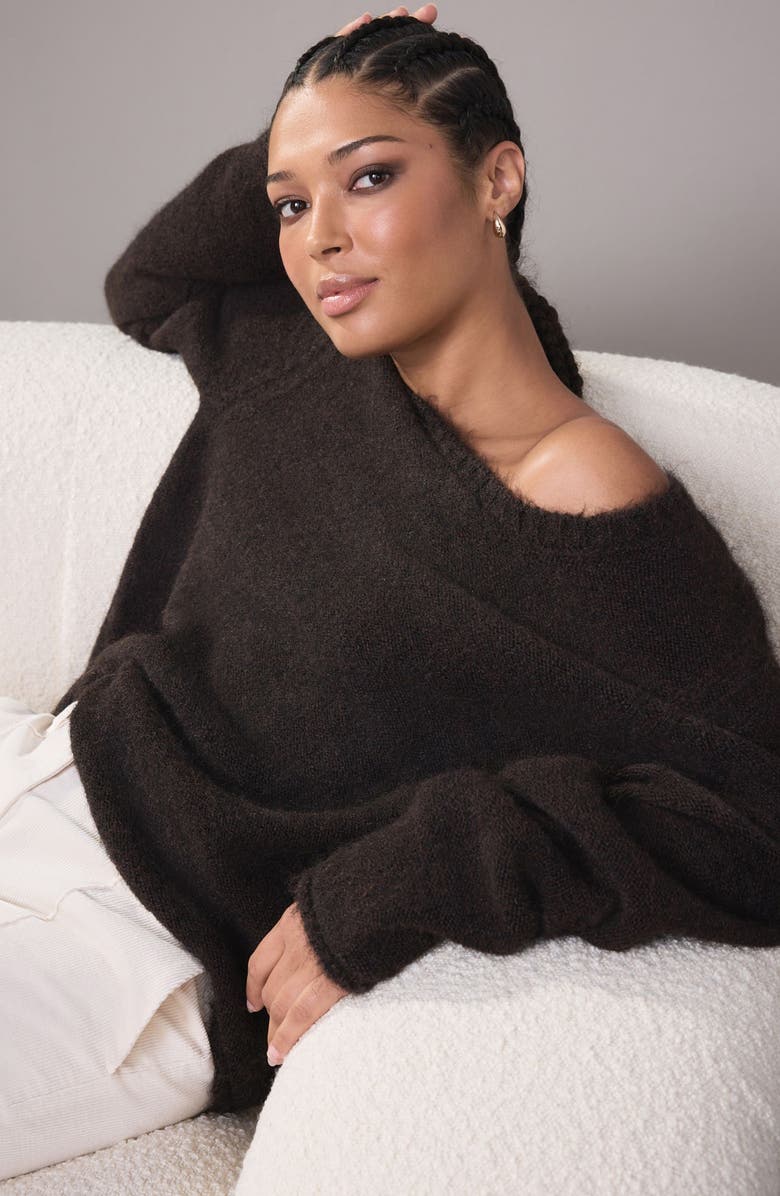 NEXT Scoop Neck Sweater, Alternate, color, Brown