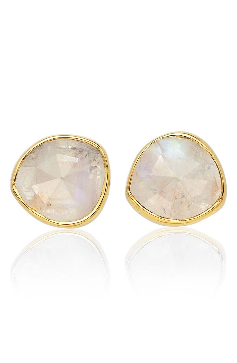 Monica Vinader Siren Stud Earrings, Main, color, Gold/ Moonstone