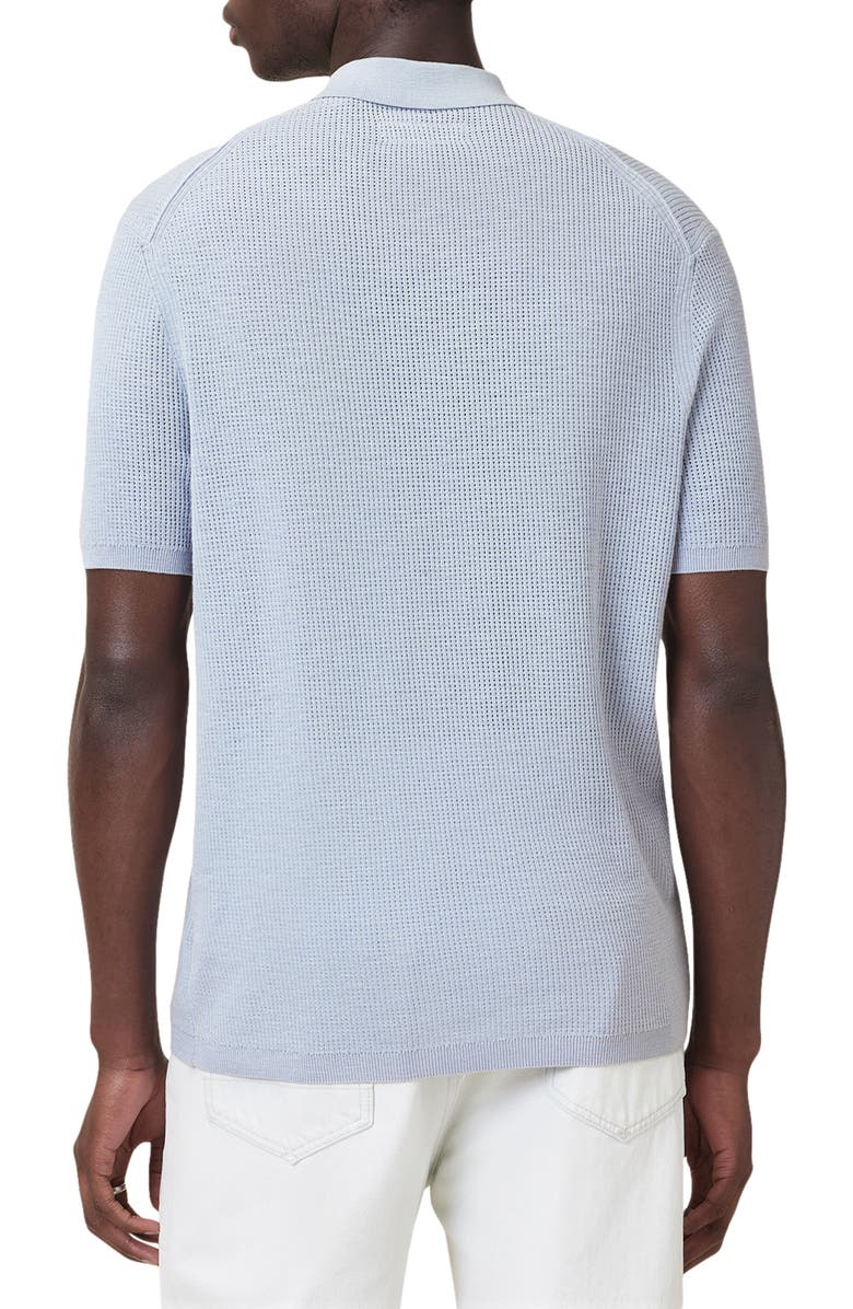 AllSaints Aubrey Ribbed Polo, Alternate, color, Shore Blue