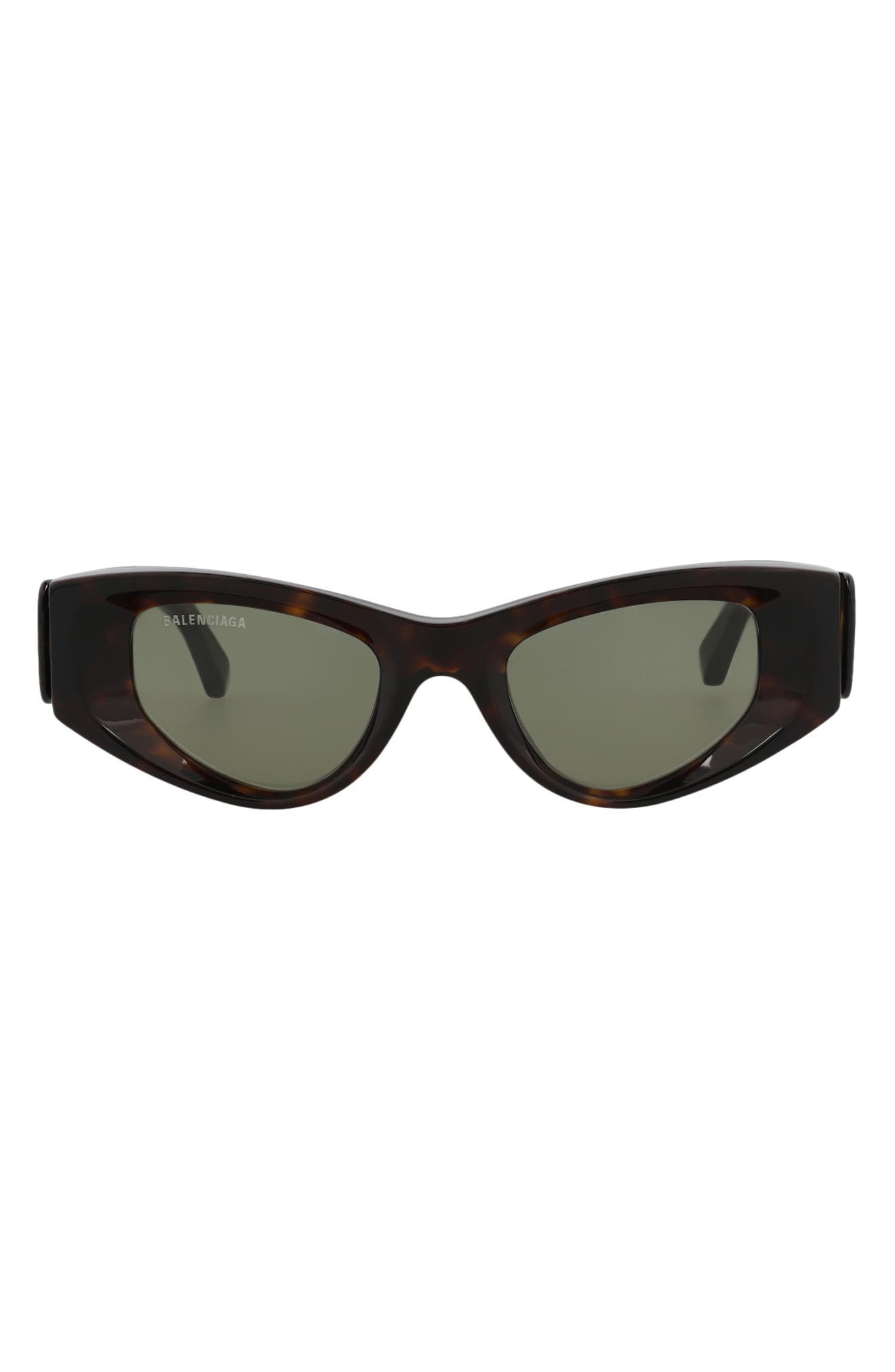 Balenciaga 48mm Angled Oval Sunglasses