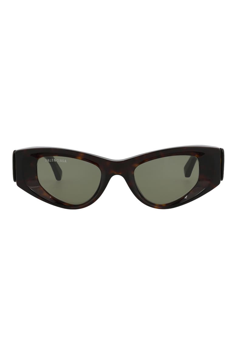 48mm Angled Oval Sunglasses, Main, color, HAVANA HAVANA GREEN