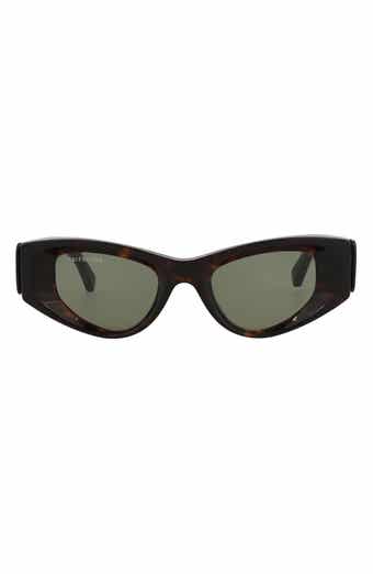 Balenciaga 48mm Angled Oval Sunglasses