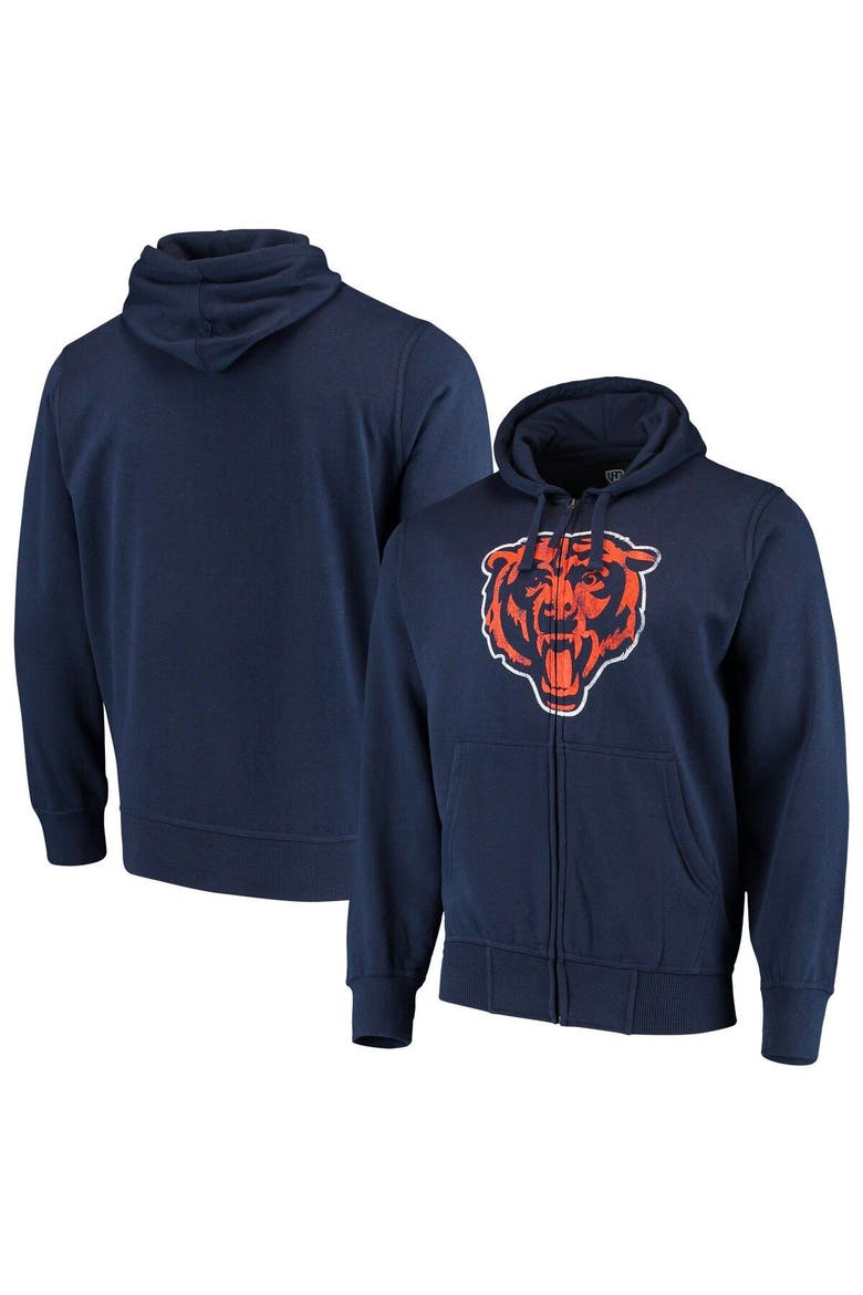 Men's G-III Sports by Carl Banks Navy Chicago Bears Primary Logo Full-Zip Hoodie, Main, color, Navy