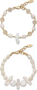 Ettika Freshwater Favorites Set of 2 Pearl Bracelets