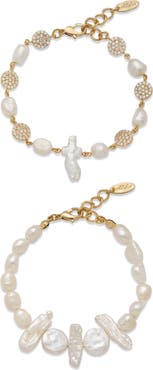 Ettika Freshwater Favorites Set of 2 Pearl Bracelets