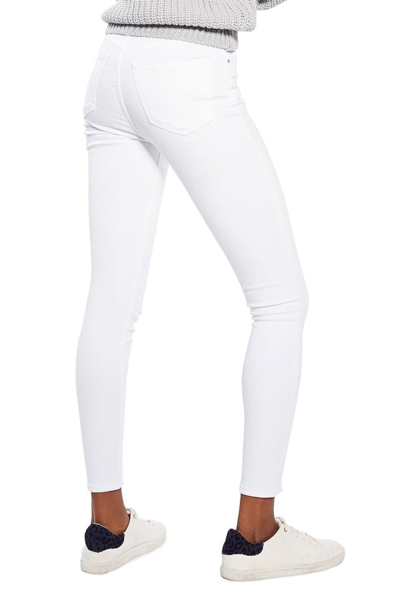 Jamie High Waist Ankle Skinny Jeans, Alternate, color, WHITE