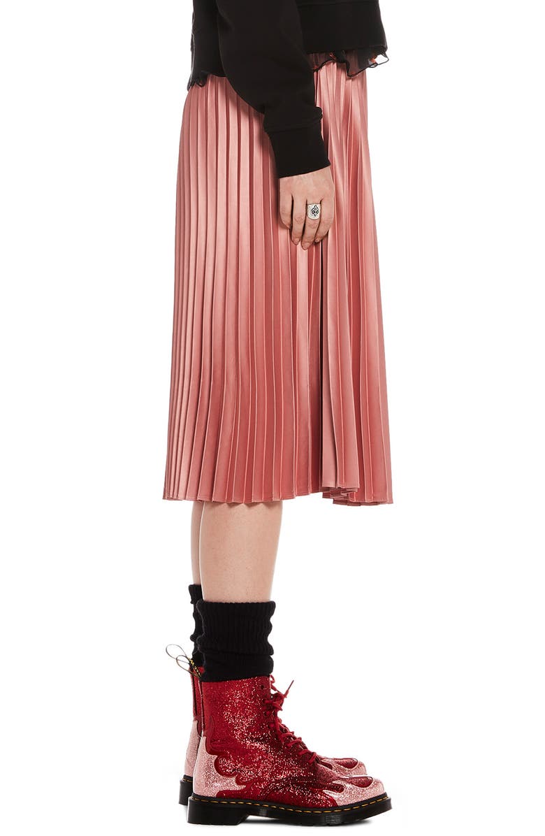Scotch & Soda Shiny Pleated Midi Skirt, Alternate, color,