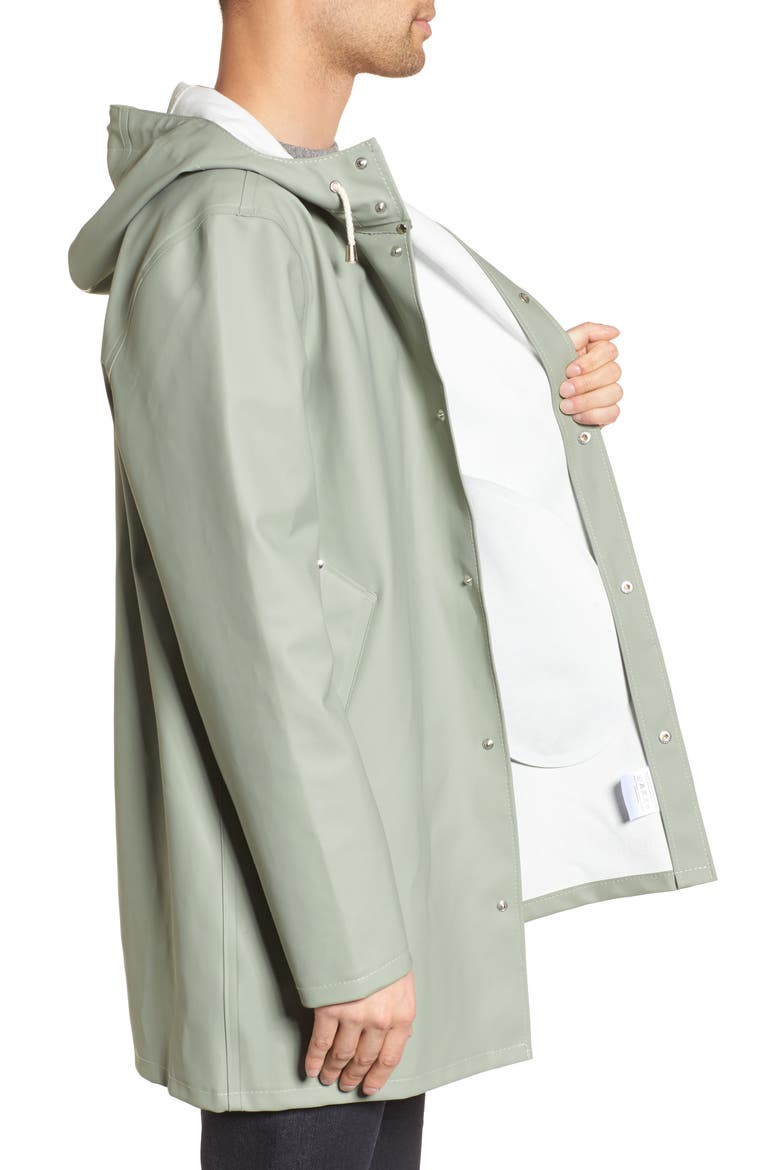 Stockholm Long Sleeve Hooded Raincoat, Alternate, color, KHAKI GREEN