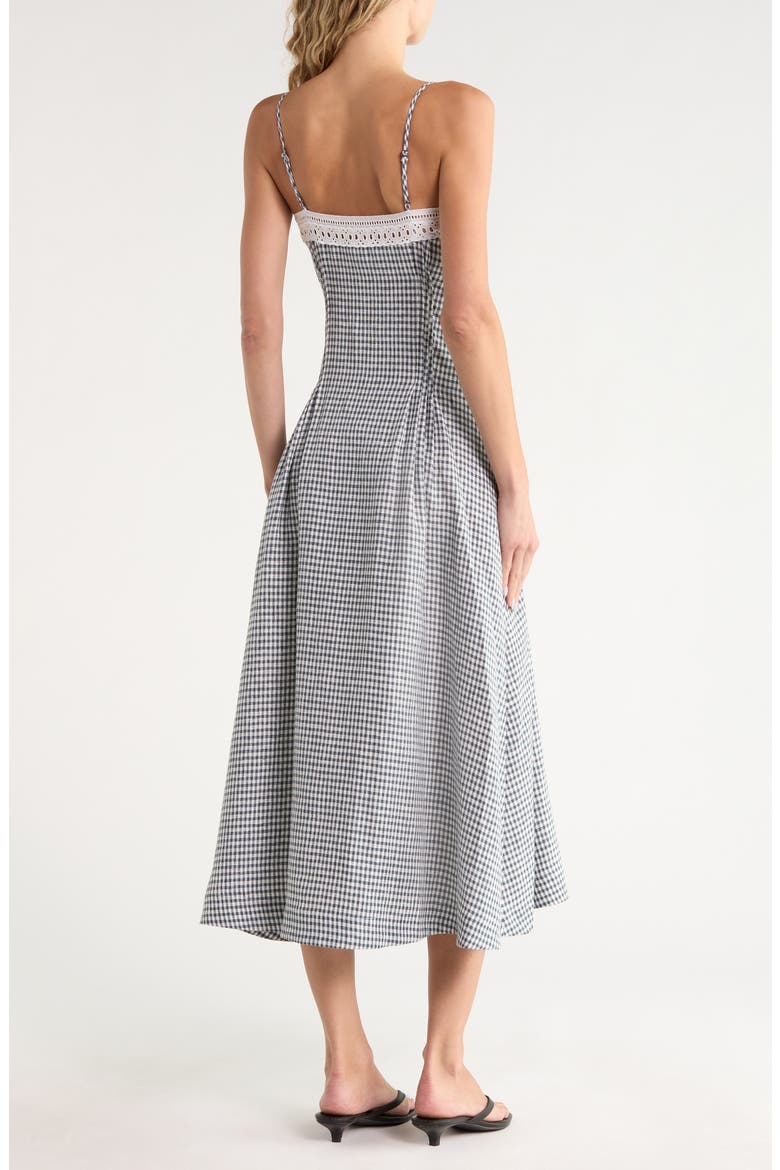 Pomona Linen Dress, Alternate, color, SLATE CHECK