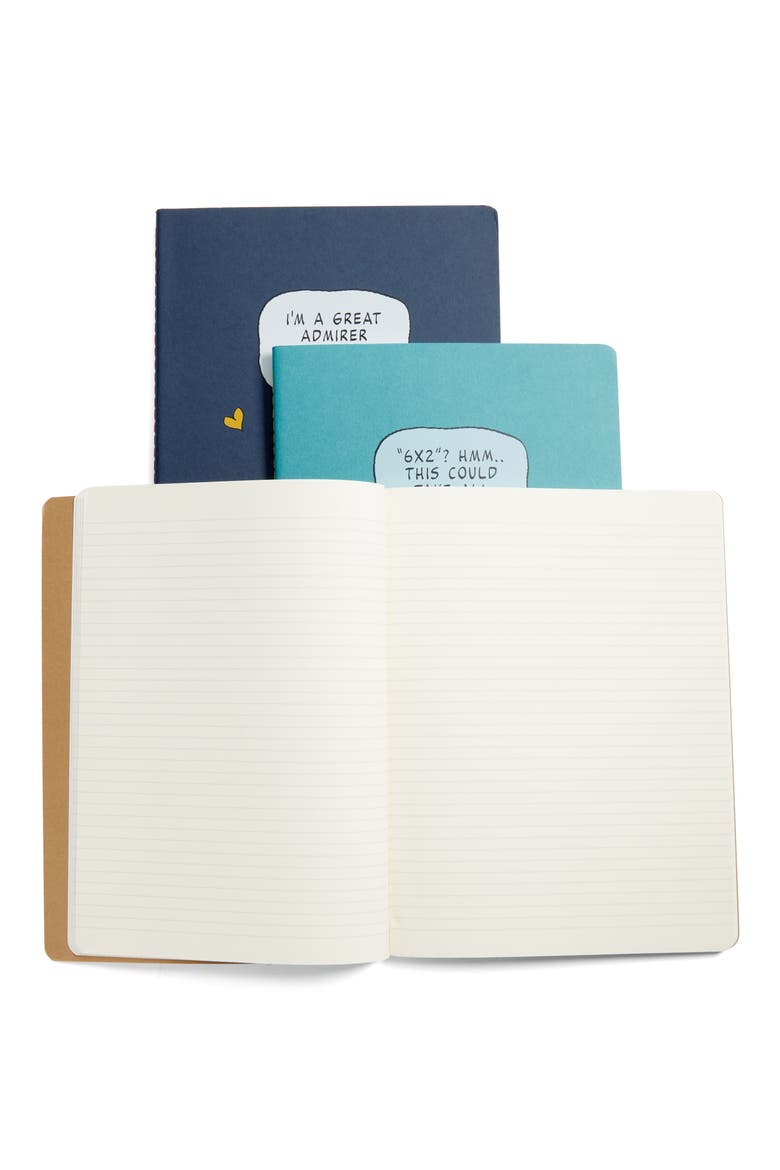 Le Peanuts Set of 3 Extra-Large Ruled Notebooks, Alternate, color, MULTICOLOR PACK