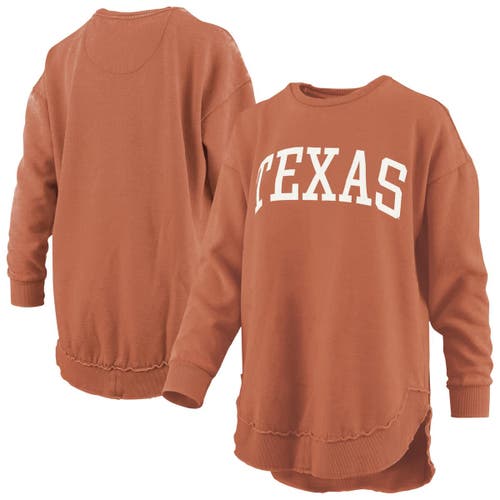 Pressbox Texas Orange Texas Longhorns Melange Poncho Vintage Fleece Long Sleeve Pullover Sweatshirt