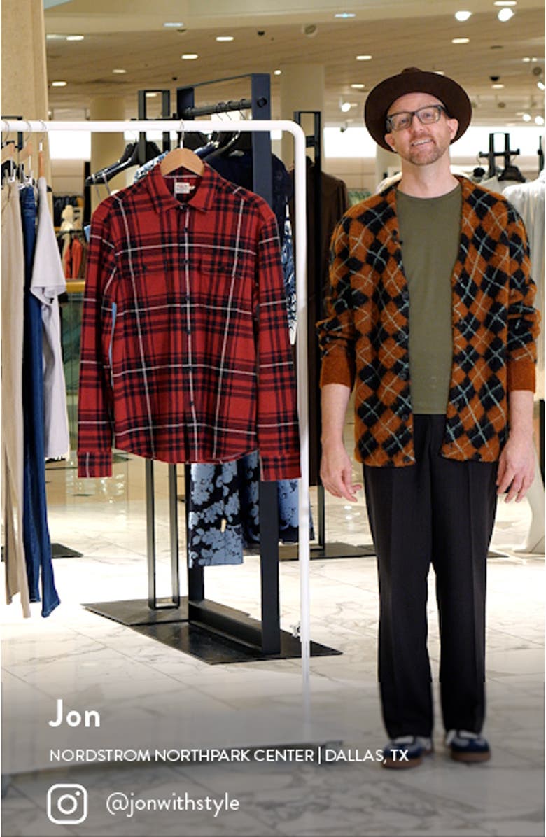 Legend Plaid Brushed Knit Button-Up Shirt, sales video thumbnail