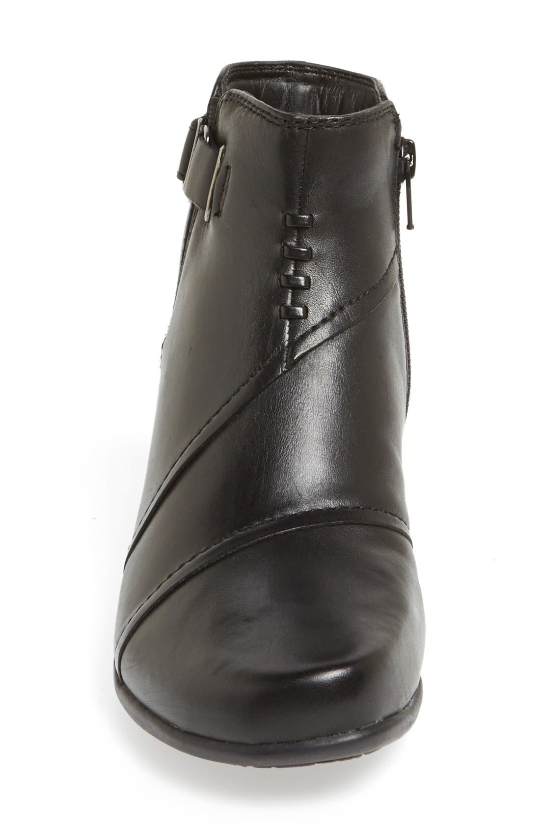 'Atlas' Leather Bootie, Alternate, color, BLACK