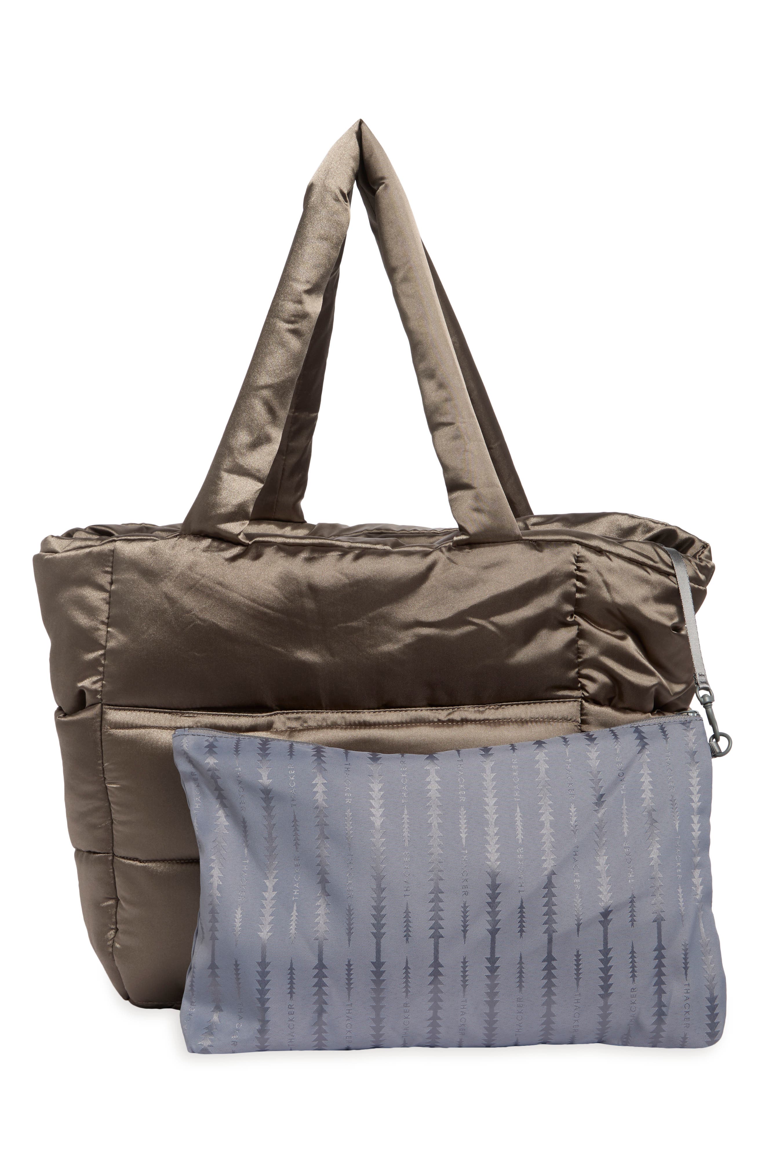 Quinn Textured Nylon Tote, Alternate, color, COCO CHROME