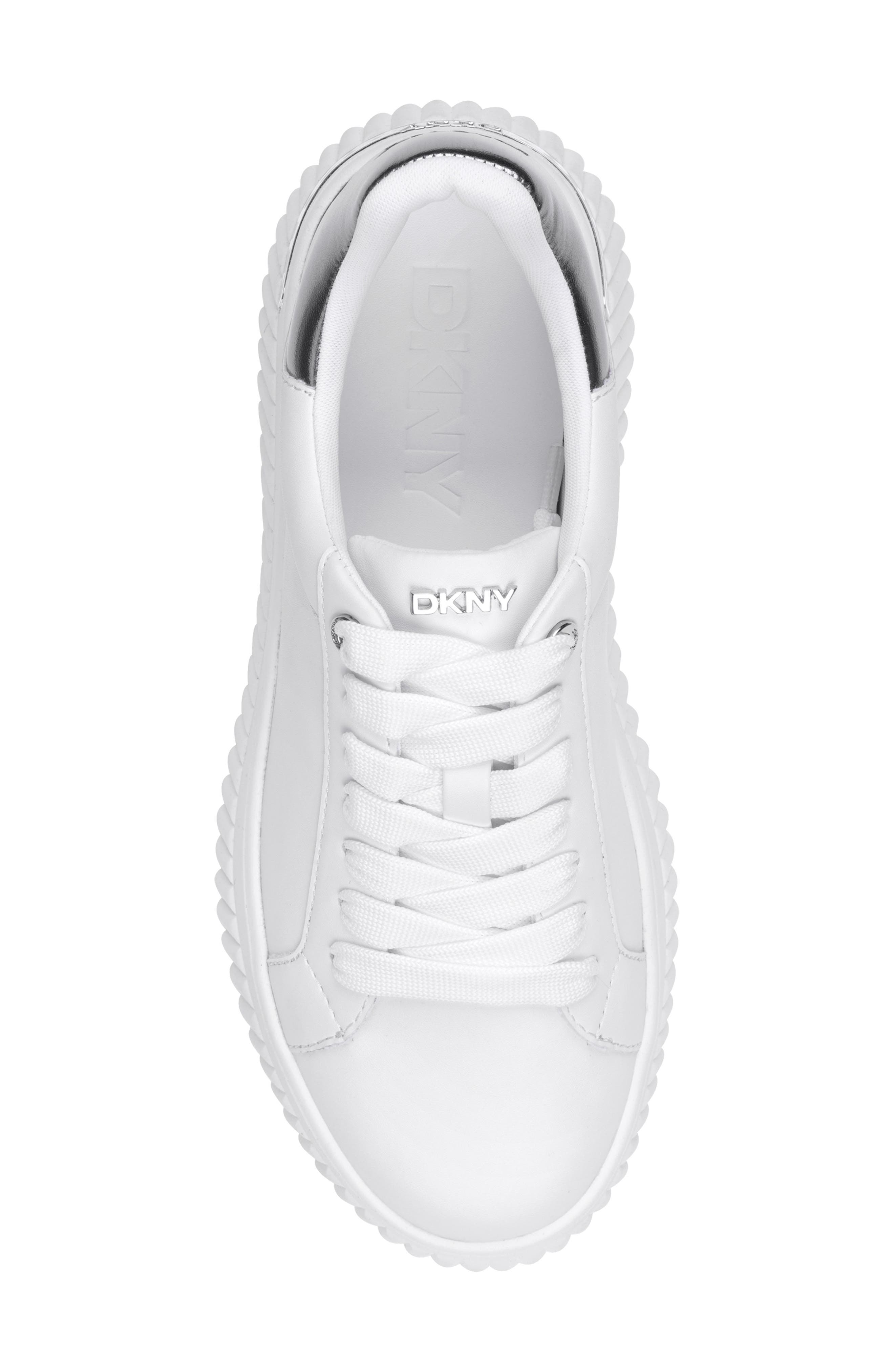 DKNY Lobeco Platform Sneaker, Alternate, color, White/ Nickel