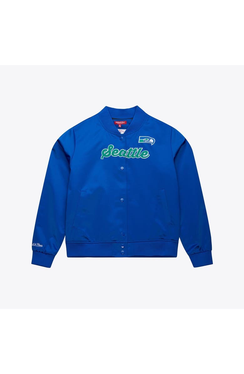 Mitchell & Ness Women's Mitchell & Ness  Royal Seattle Seahawks Full-Snap Satin Jacket, Alternate, color, Royal