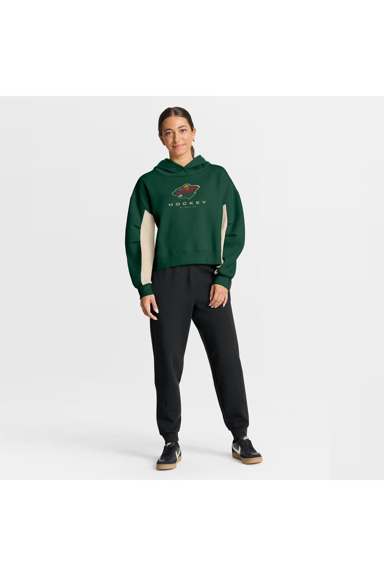 Women's Fanatics Green Minnesota Wild Back Check Boxy Hoodie, Alternate, color, Green