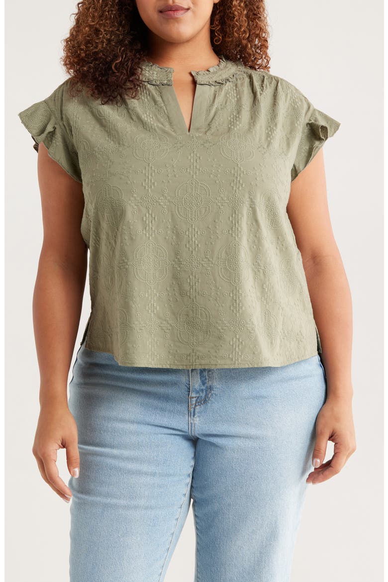 Cap Sleeve Woven Shirt, Main, color, OREGANO
