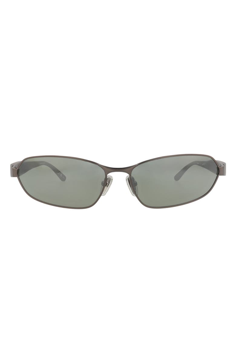 Balenciaga 66mm Novelty Sunglasses, Main, color, Ruthenium Ruthenium Green