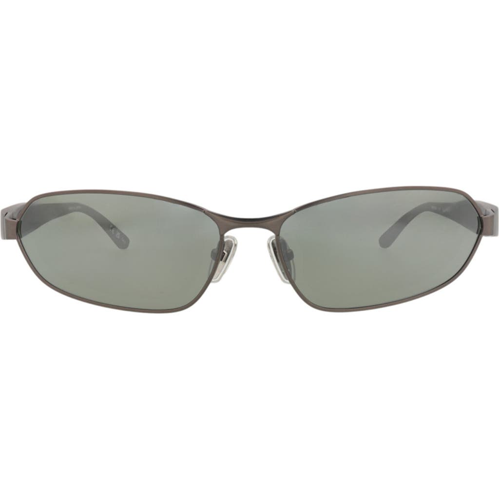 Balenciaga 66mm Novelty Sunglasses in Ruthenium Ruthenium Green at Nordstrom Rack