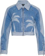 NASTY GAL Palm Cutwork Crop Denim Jacket
