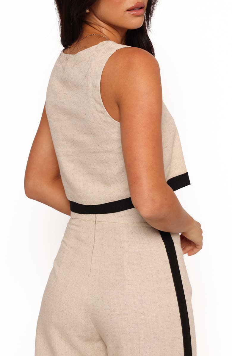 Petal & Pup Phoebe Contrast Trim Crop Tank, Alternate, color, Oatmeal Black