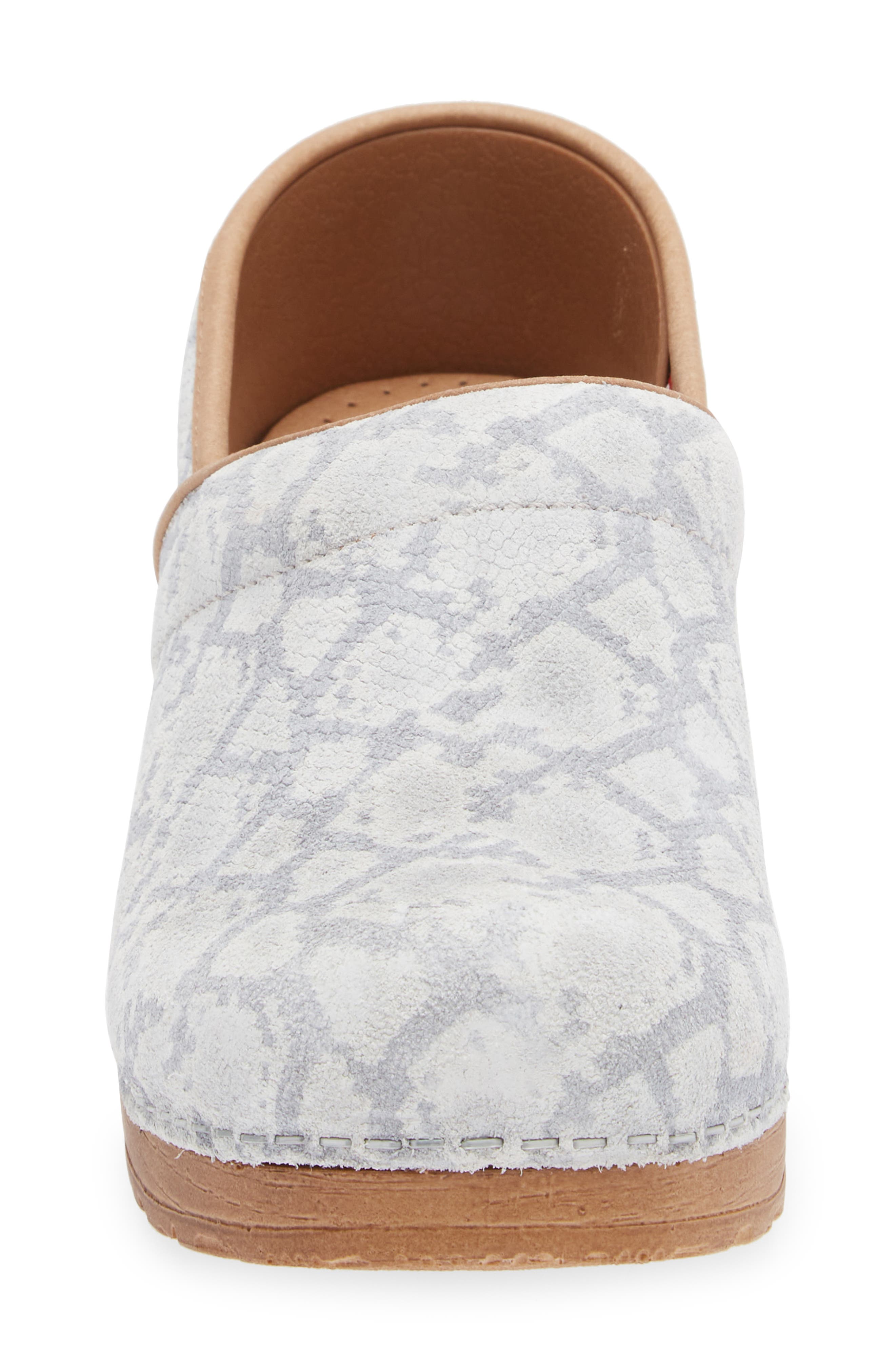 Sanita Viper Snake Embossed Clog, Alternate, color, Light Grey