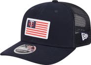 New Era Men's New Era Navy Minnesota Twins Flag 9SEVENTY Stretch-Snap Hat
