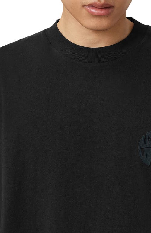 Allsaints Oversized Waved Logo Tee In Black