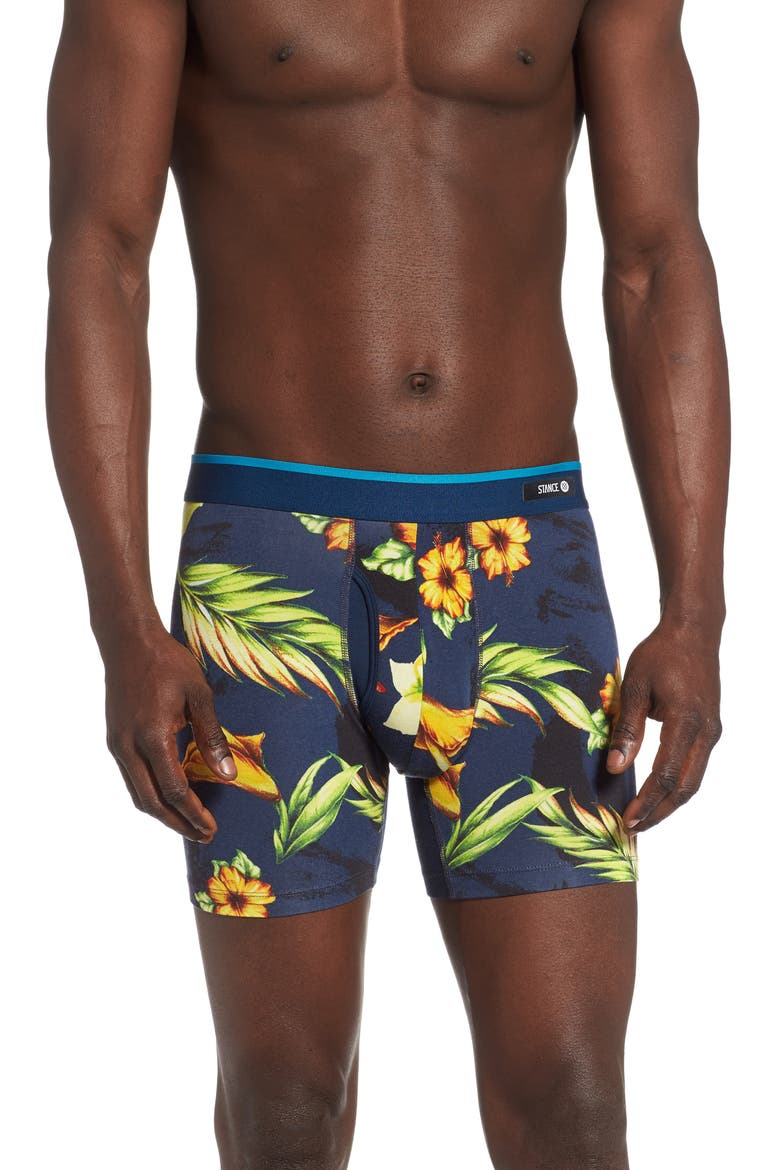 Hibiscus Smear Boxer Briefs, Main, color, NAVY