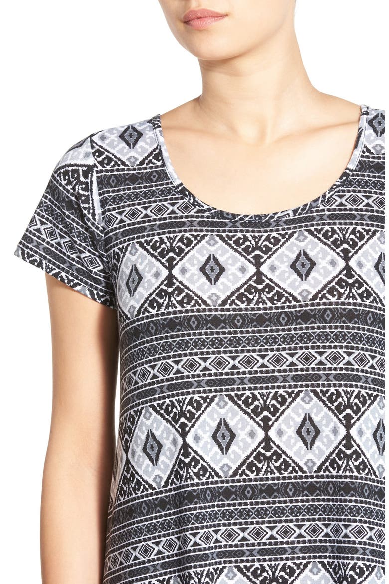 Stripe Cross Back Shift Dress, Alternate, color, GREY/ BLACK