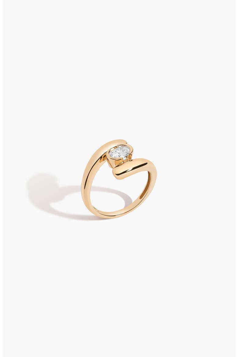Lab Grown Sapphire Ellipse Ring, Alternate, color, Yellow Gold Vermeil