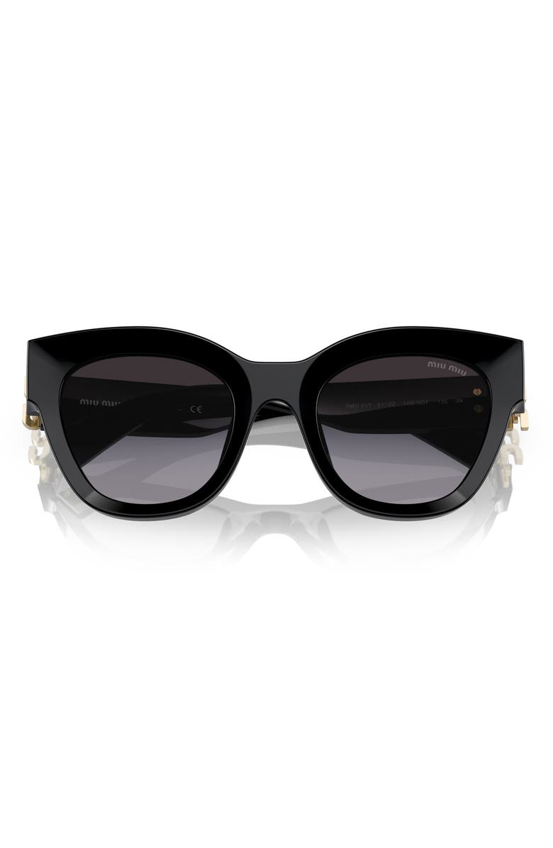 Miu Miu 51mm Gradient Square Sunglasses, Main, color, Black