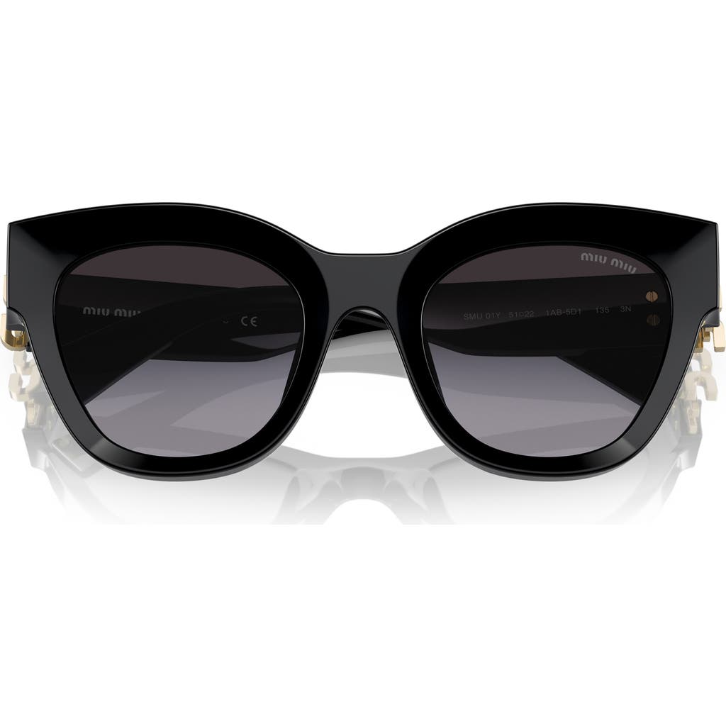 Miu Miu 51mm Gradient Square Sunglasses in Black  product