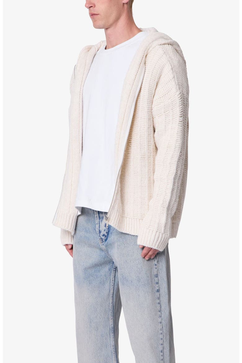 Open Stitch Zip Hooded Cardigan, Alternate, color, OFF WHITE