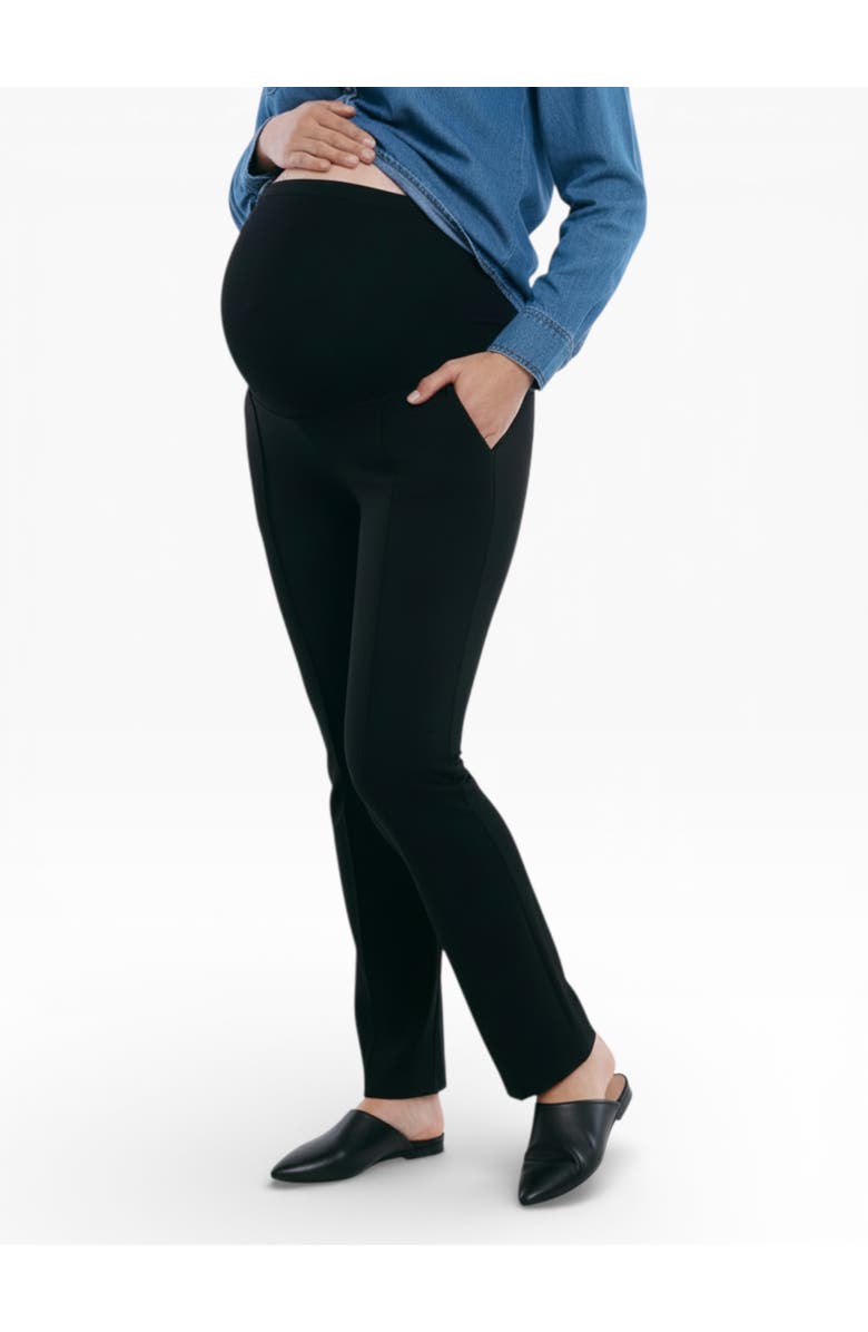 MOTHERHOOD MATERNITY Mia Secret Fit Over the Belly Slim Straight Leg Pant, Alternate, color, Black