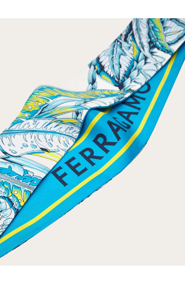 FERRAGAMO Fern Print Silk Twilly Scarf, Alternate, color,