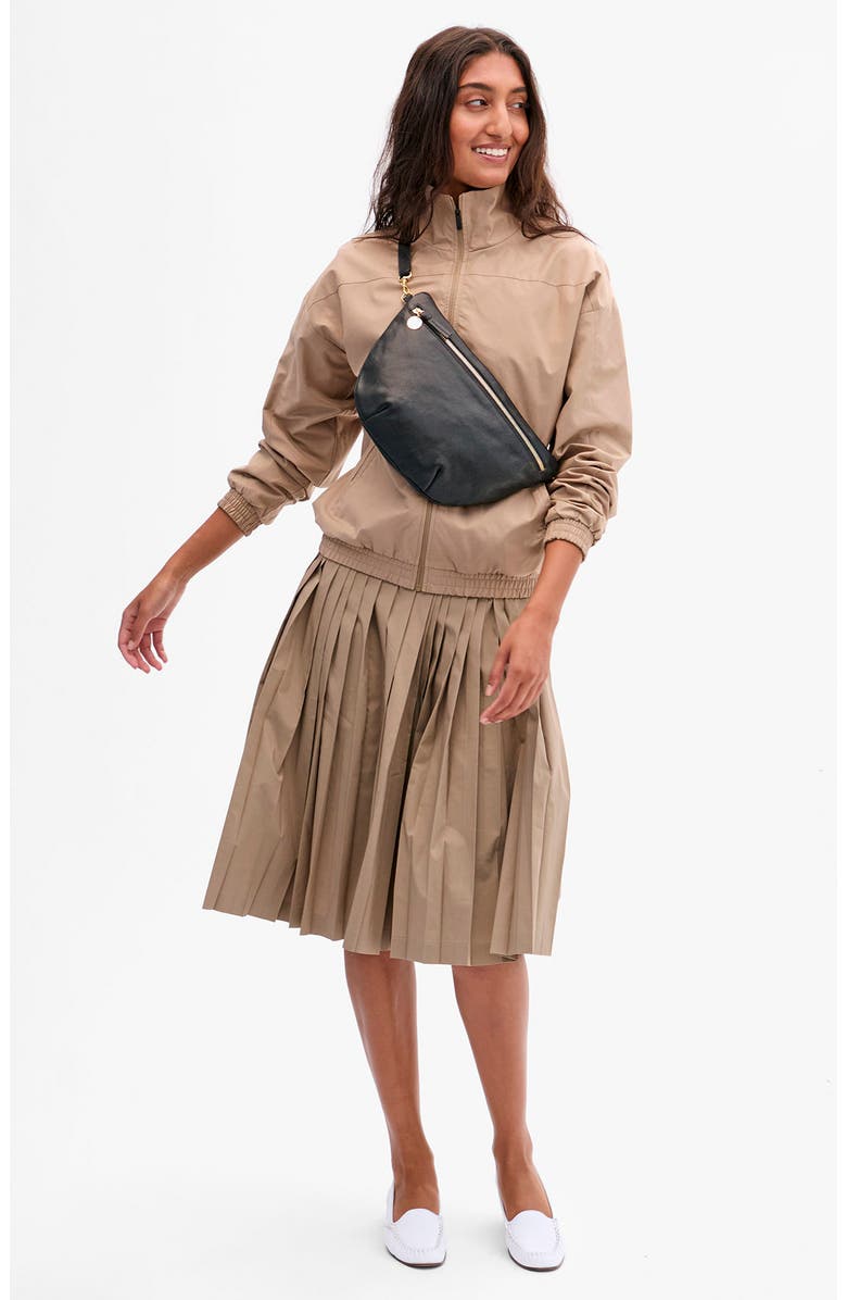 Clare V. Grande Petit Caviar Leather Belt Bag, Alternate, color, Black